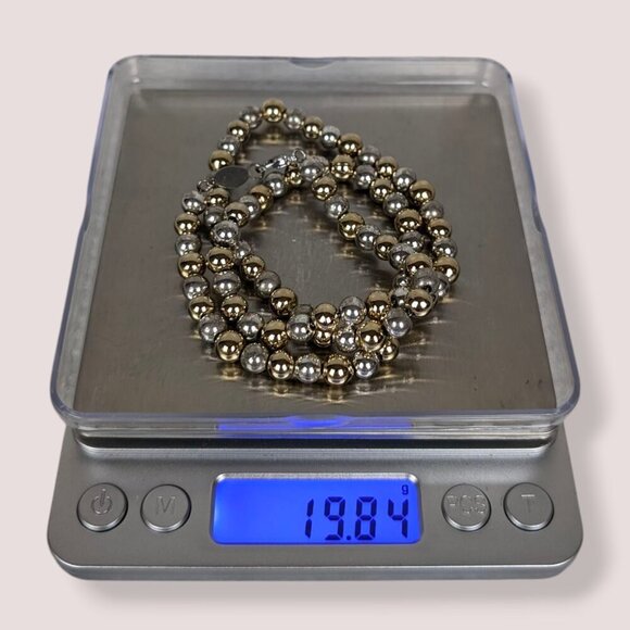 Liz Claiborne Gold & Silver Tone Beaded Necklace - Picture 5 of 5